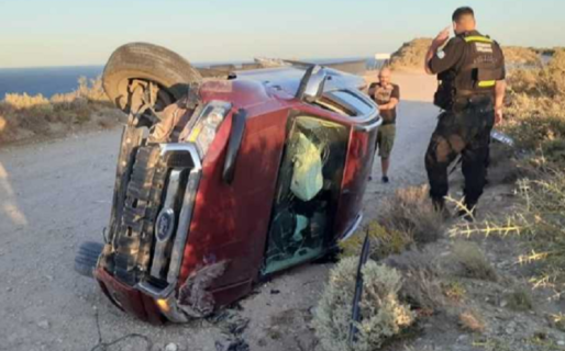 Se produjo un vuelco en el mirador de Rada Tilly