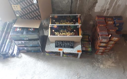 Secuestraron 3900 misiles pirotécnicos, 288 bengalas, 544 tortas bomba y 1152 candelas