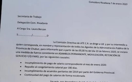 Trabajadores de ATE comienzan con medidas de fuerza