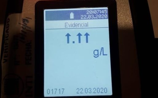 Circulaban ebrios en plena cuarentena: superaron el límite máximo del alcoholímetro