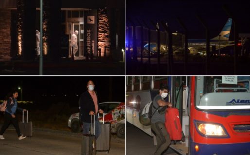 Montaron un operativo sanitario y de seguridad para recibir a pasajeros que llegaron al Aeropuerto de Trelew