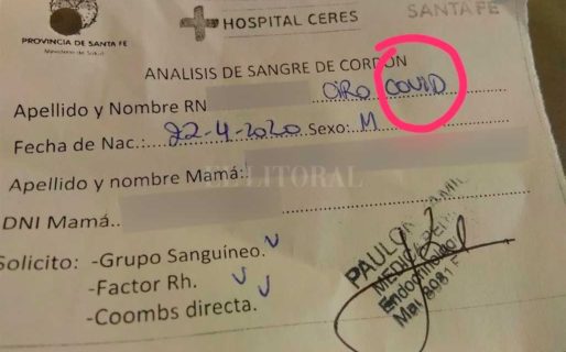 Nació Ciro Covid, el primer bebé con el nombre del virus en Argentina