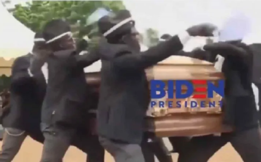 Trump ataca a Biden con el meme del funeral africano