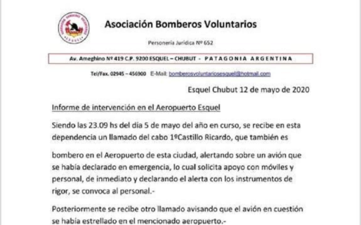 Bomberos denuncian las irregularidades del aeródromo de Esquel