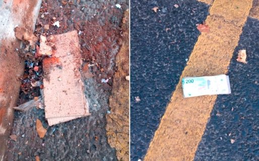 Hallaron un paquete sospechoso en una autovía: lo detonaron y volaron billetes