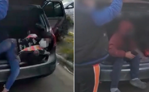 Detienen a una pareja que llevaba a sus hijos en el baúl del auto