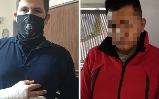 Golpeó a una mujer, atacó a un policía y terminó fisurándole un dedo