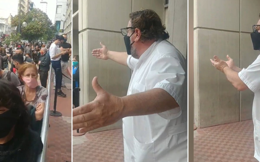 “Esto es terrible, están todos juntos”: la indignación de un médico por la cola en un banco