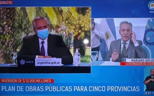 Arcioni participó de una videoconferencia donde el Presidente Alberto Fernández anunció obras para Chubut