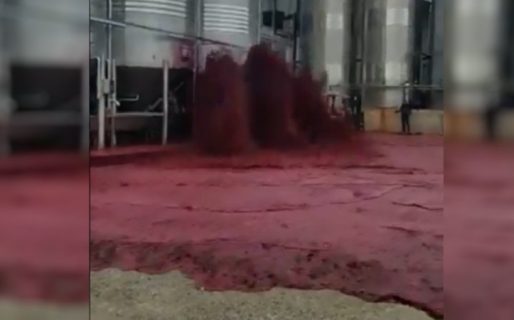 Se rompió un enorme tanque y se derramaron 50 mil litros de vino