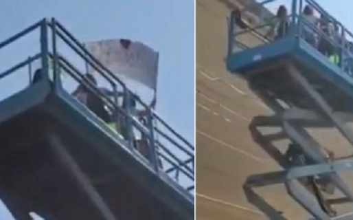 Un grupo de mujeres alquilaron una grúa para ver a su amiga hospitalizada con cáncer