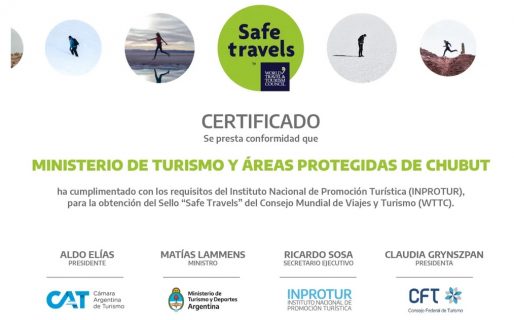Chubut obtuvo el sello internacional “Safe Travels” como destino turístico seguro