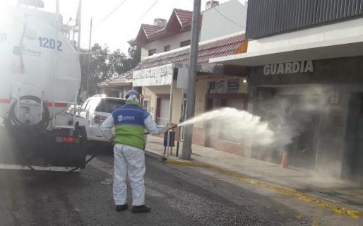 El municipio realizó desinfecciones desde horas muy tempranas