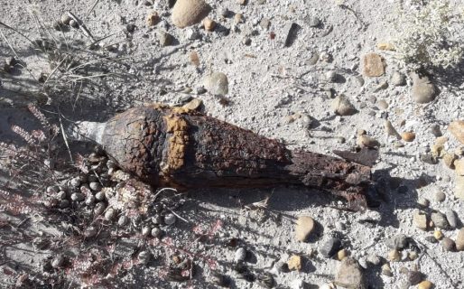 Encuentran en km. 17 dos explosivos en mal estado de conservación