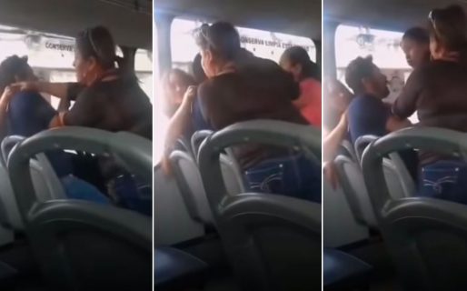 Video: se cruzó con su mujer embarazada y su suegra mientras iba en colectivo con la amante