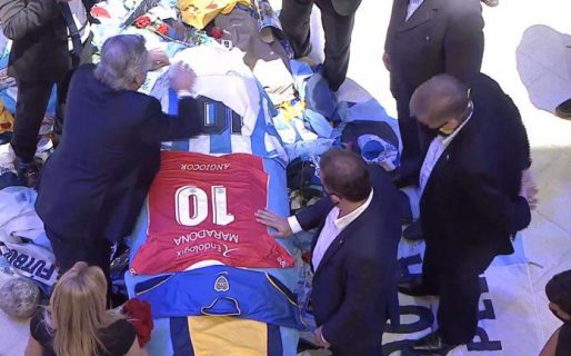 El Presidente despidió a Diego Maradona en Casa Rosada