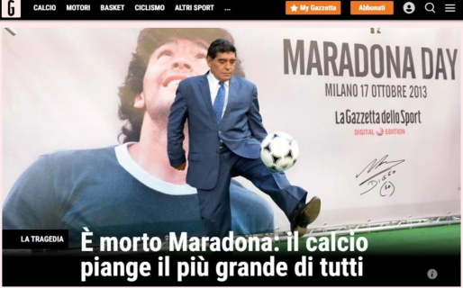 La muerte de Diego en los portales del mundo