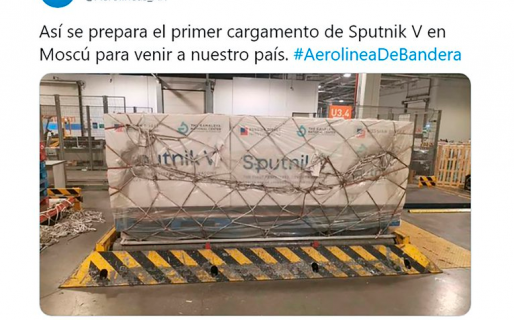 Aterrizó en Moscú el avión de Aerolíneas Argentinas que traerá al país las primeras 300 mil dosis de la vacuna Sputnik V