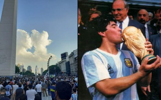 Creer o reventar: Encontraron a Maradona levantando la Copa en el cielo
