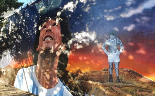 Quedó inaugurado el mural de Maradona en el barrio 13 de Diciembre