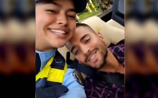 Una policía detuvo a Maluma y el video es imperdible: «El bizcocho que me encontré»