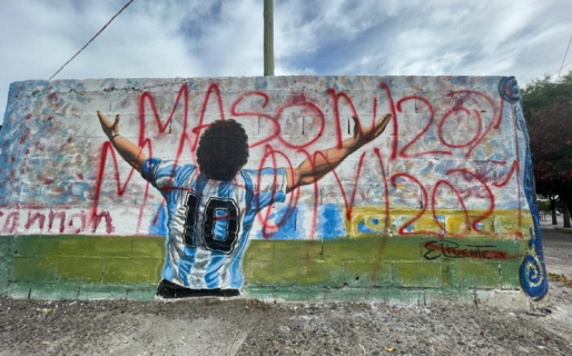Vandalizaron el mural de Maradona inaugurado hace un mes