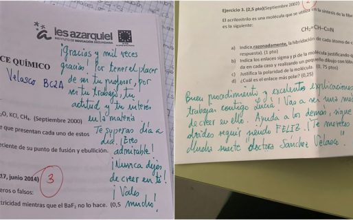 El inspirador mensaje de un maestro a una alumna que sacó un 10