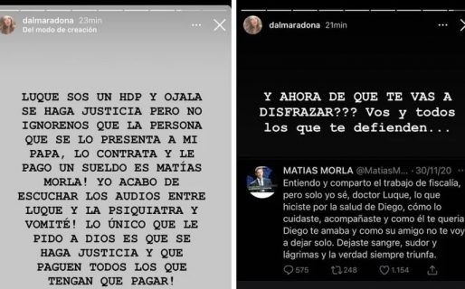 La reacción de Dalma, con todo contra Morla y Luque