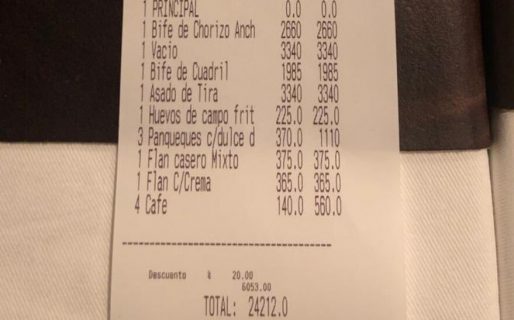 Publicó un ticket para criticar a una parrilla, pero la reacción no fue la esperada