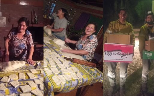 El grupo de mujeres que le cocinan a los brigadistas que combaten el incendio en El Bolsón