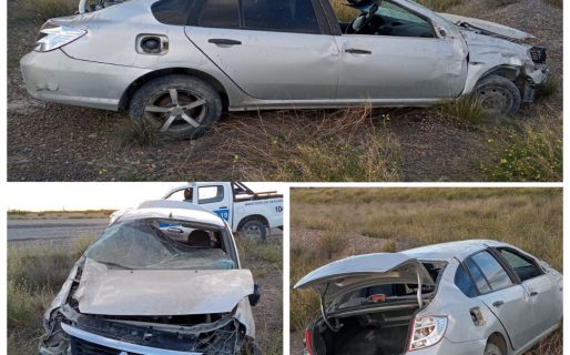 Encontraron abandonado un auto que volcó