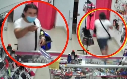 VIDEO: distrajo a la empleada de un sex shop y escapó con un consolador gigante