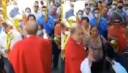 Un sacerdote le quitó y tiró el barbijo a una feligresa: “Mire como yo ando, quítesela»