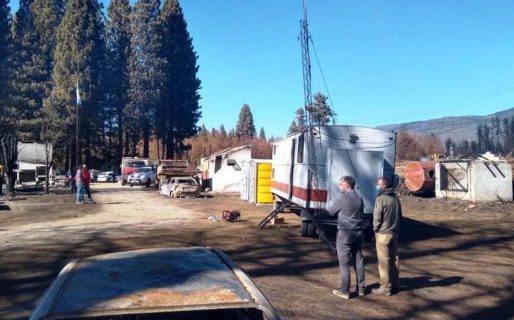 Se restableció el servicio eléctrico en El Hoyo tras los incendios