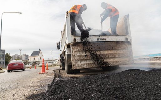 Trabajos en la Avenida Tiburón