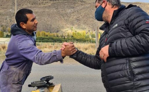 Igón visitó la obra de la dársena del CIEFAP en Esquel