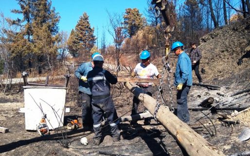 Servicio Eléctrico: Provincia detalló avances de tareas en zonas afectadas por los incendios
