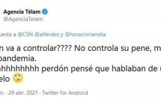 El tweet de la agencia Télam que desató la polémica