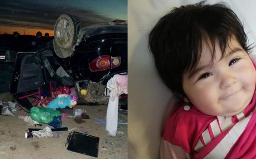 El milagro de Chloe: tras volcar, una beba salió despedida del auto, pero la hallaron ilesa y riéndose