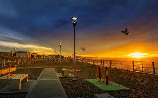 La imagen de un amanecer comodorense que parece sacada de un cuadro