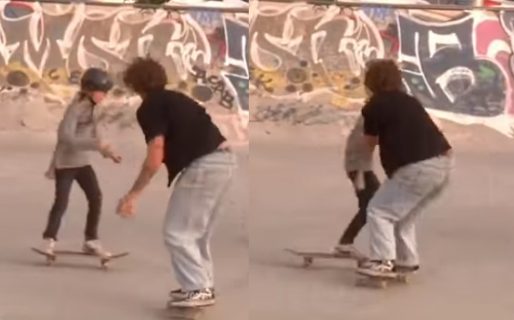 Video: iba a chocar con una niña pero una insólita maniobra los salvó a ambos