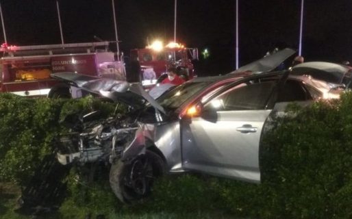 Video: Iba alcoholizado, chocó su Audi contra una columna y murieron sus dos amigos