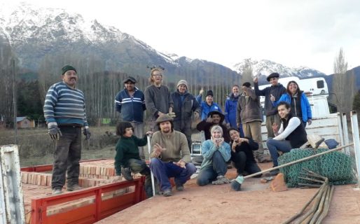 Juntaron miles de ladrillos para la reconstrucción de 30 casas en la Comarca