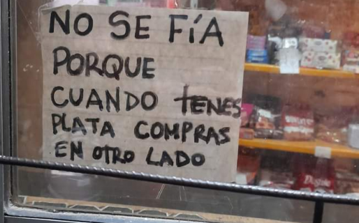 El hilarante cartel puesto por un kiosquero para que los clientes no le pidan fiado