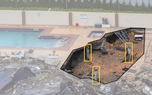 La piscina del edificio derrumbado en Miami y una nueva hipótesis para explicar la tragedia