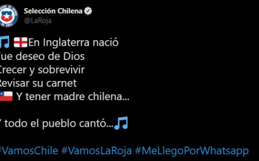 La burla de Chile a Maradona reversionando su canción y dedicándosela a un inglés