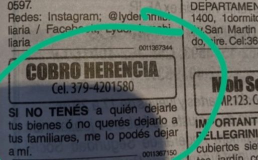 Insólito: publicó un aviso en el diario para «cobrar herencia»
