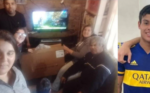 Su familia compró una televisión para verlo debutar en Boca, y los hinchas se la pagaron