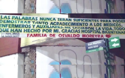 Lo internaron por Covid, recibió el alta y agradeció la atención médica con un pasacalles