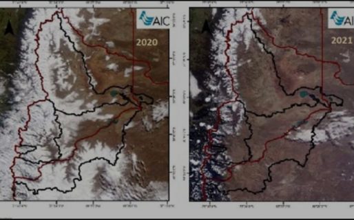 La cordillera tiene la mitad de la nieve que había en 2020